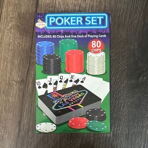 UNOPENED Colorful Poker Set with Cards